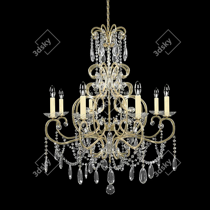 Elegant Badari Lighting Chandelier 3D model image 1