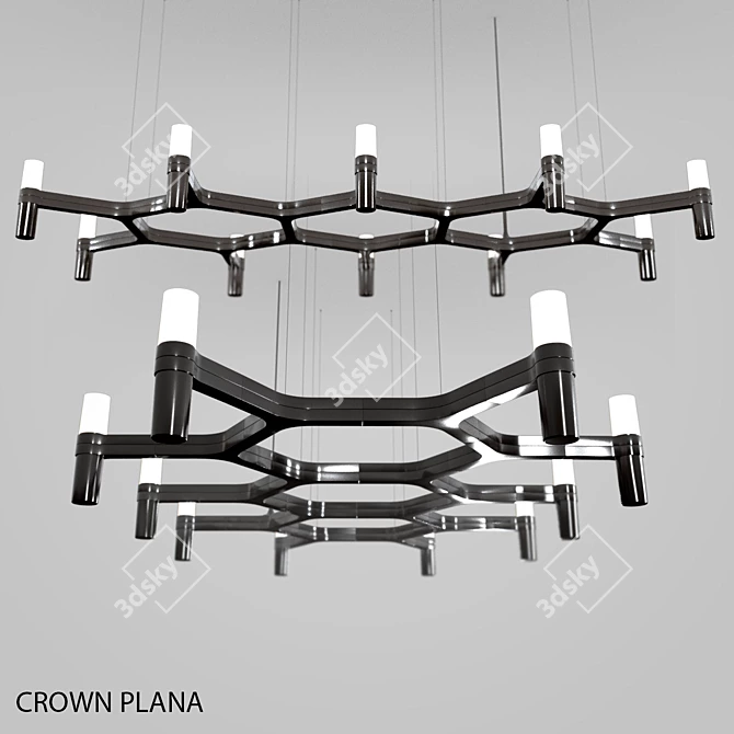 Elegant Crown Light Fixture 3D model image 1