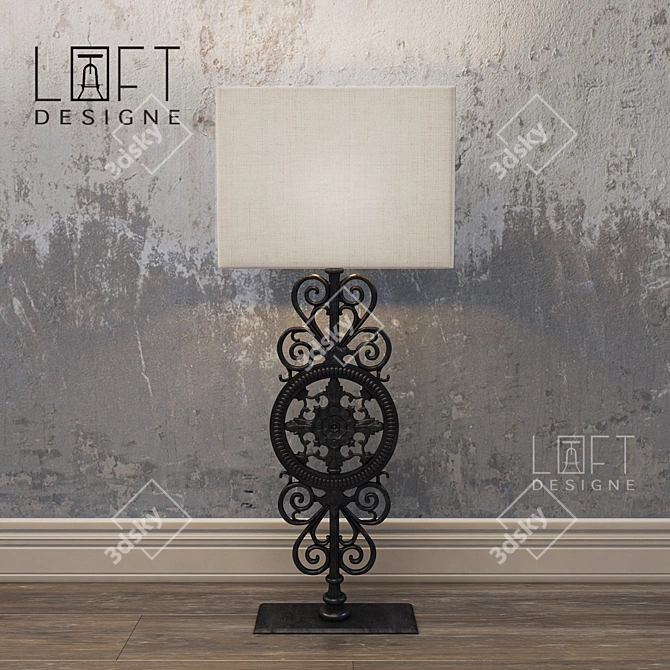 Industrial Metal Table Lamp | Loftdesigne 3D model image 1