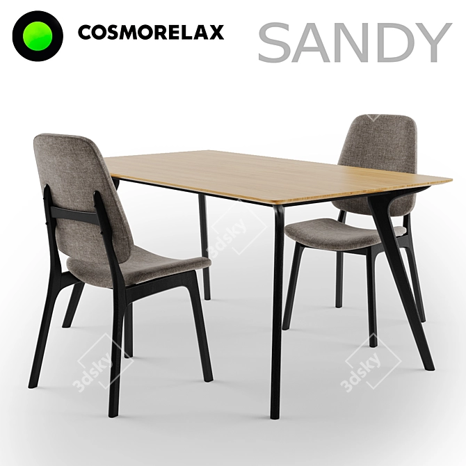 Cosmorelax Sandy Set: Stylish Chair and Table 3D model image 1