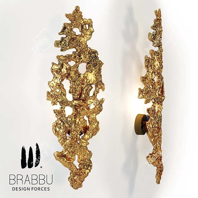 Brass Designer Wall Light 3D model image 1