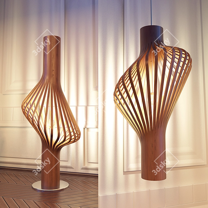 Luminous Elegance - Diva Pendant 3D model image 2