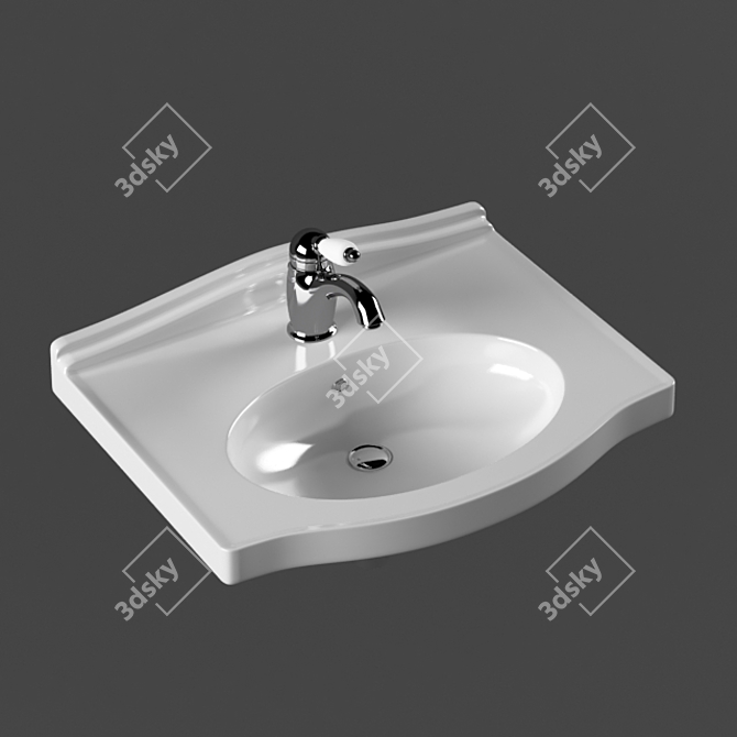 Elegant Galassia Ethos Sink + Fabio Mixer 3D model image 1