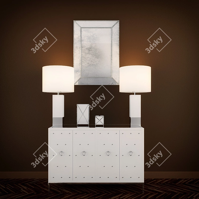 Studly Console - Worlds Away Furniture 3D model image 1