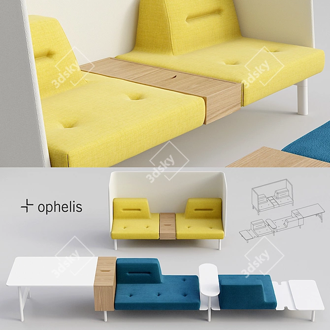 Ophelis Dock Lounge: Innovative Work Zones 3D model image 1