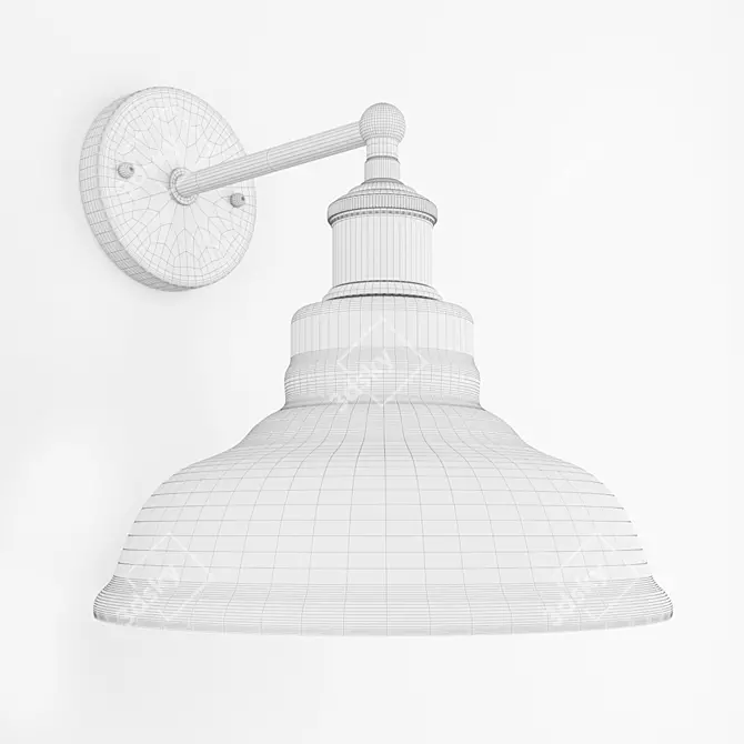 Industrial Clear Glass Wall Sconce 3D model image 2