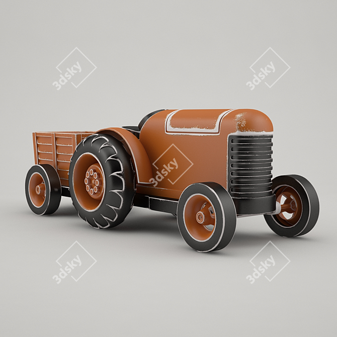 3D Tractor Toy Model Kit 3D model image 2