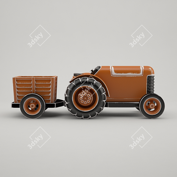 3D Tractor Toy Model Kit 3D model image 3