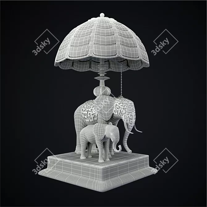 Elephant Glow Lamp 3D model image 2