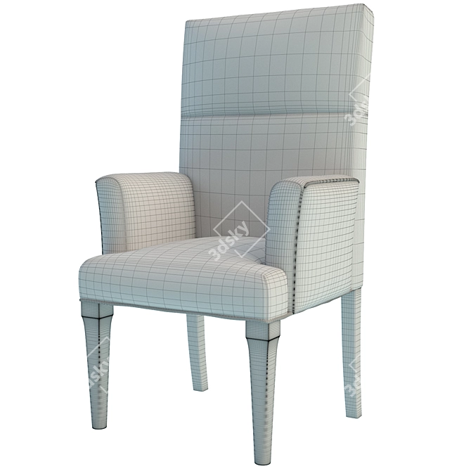 Trovato Natural Dining Arm Chair 3D model image 3