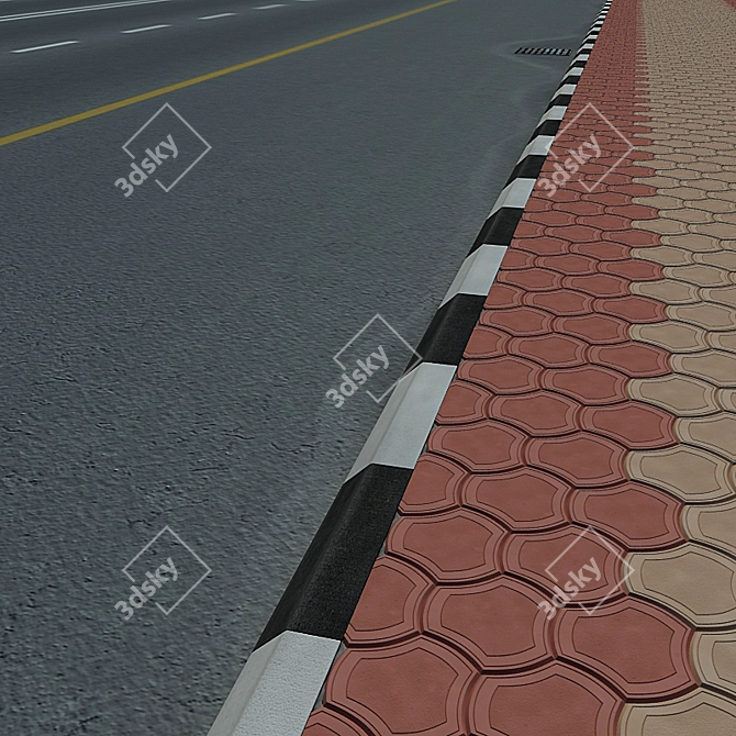 Urban Pathway: Paving the Streets 3D model image 1