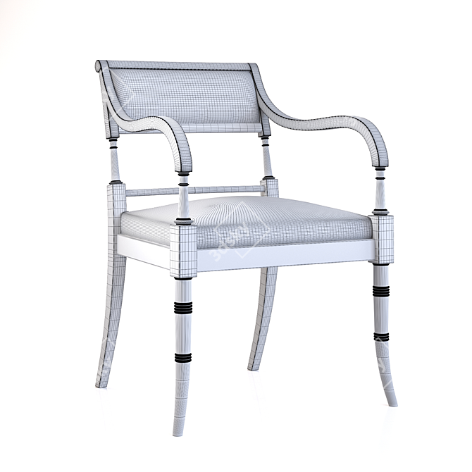 Elegant Macbeth Armchair 3D model image 3