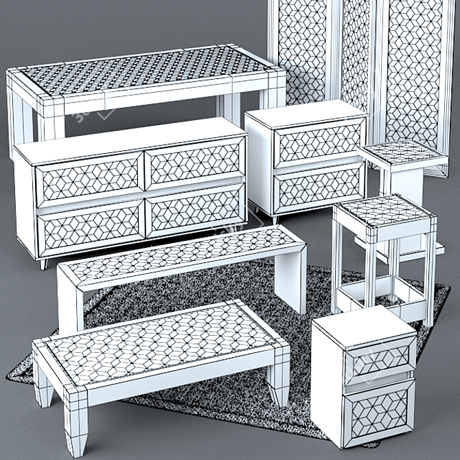 Modern 3D Pack Furniture Set 3D model image 2