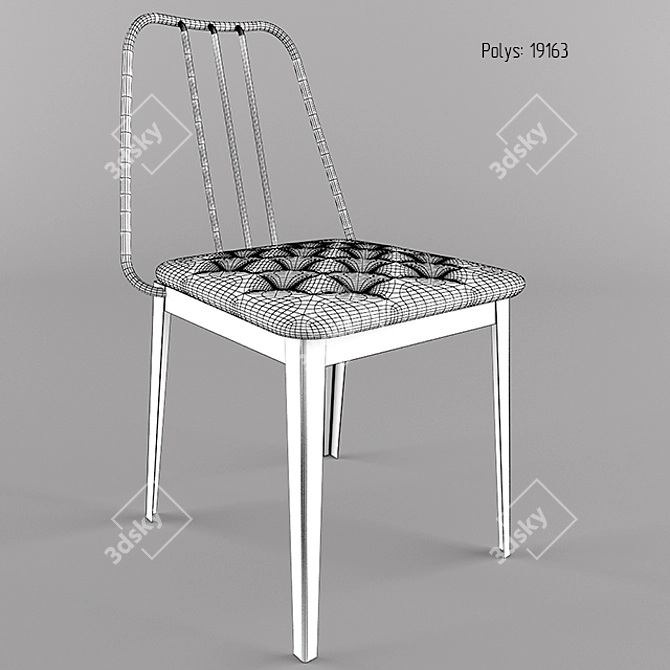Industrial Steel Frame Side Chair 3D model image 3