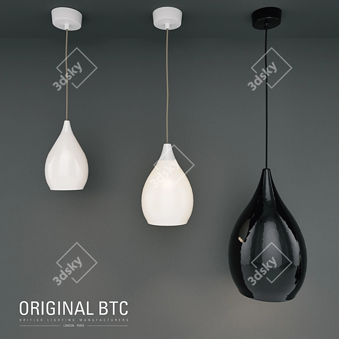 Sleek BTC Pendant Light 3D model image 1