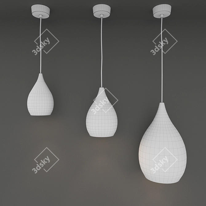 Sleek BTC Pendant Light 3D model image 2