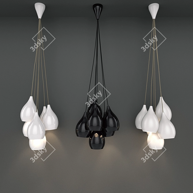 BTC Drop One Grouping Pendant Light 3D model image 2