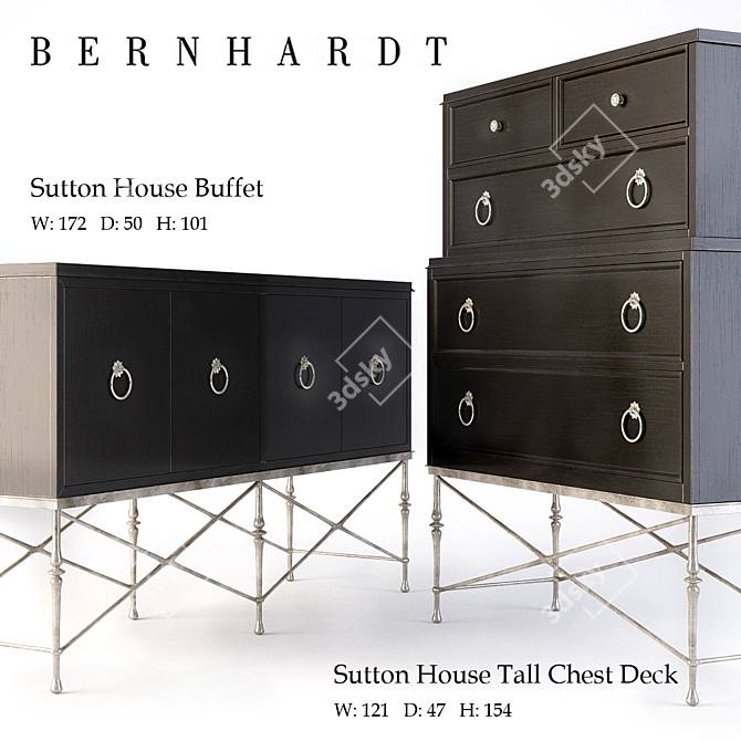 Sutton House Buffet with Deck 3D model image 1