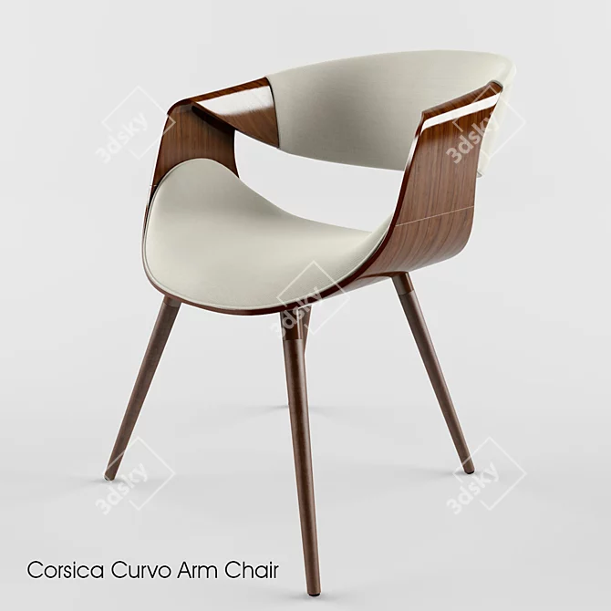 Elegant Corsica Armchair 3D model image 1