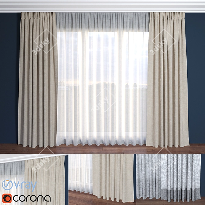 Contemporary Style Blind 3D model image 1