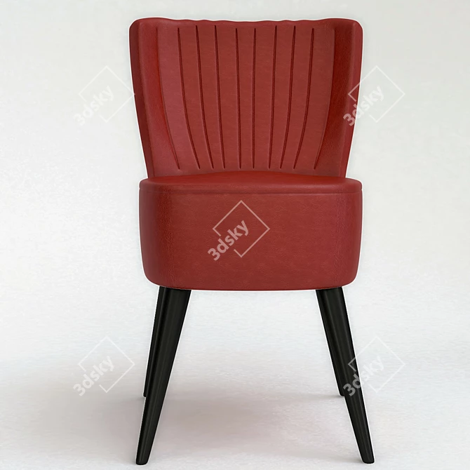 Title: EICHHOLTZ MIKE Oak Wood Leather Chair 3D model image 2