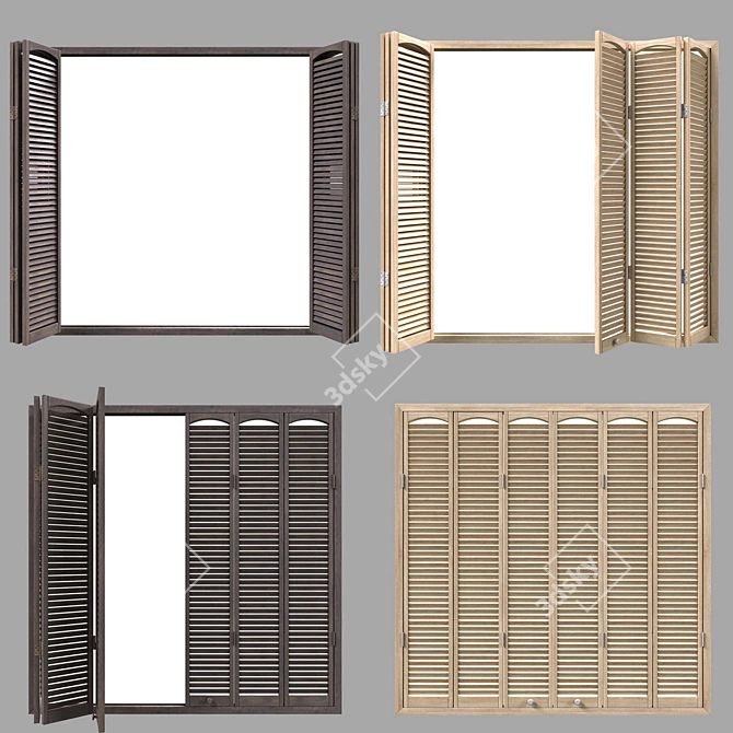 Animated Decorative Window Shutters 3D model image 1