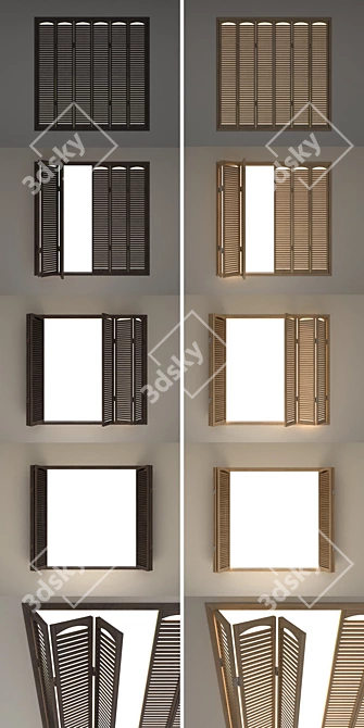 Animated Decorative Window Shutters 3D model image 2