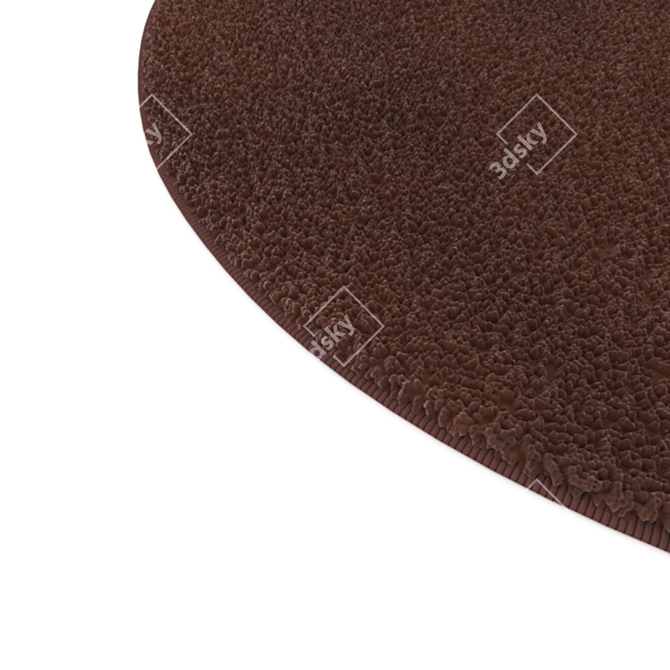 Round Brown Displace Carpet 3D model image 2