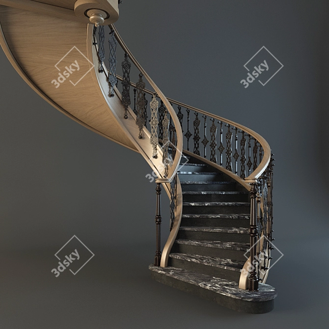 Custom Architectural Staircase 3D model image 1
