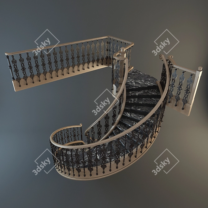 Custom Architectural Staircase 3D model image 2