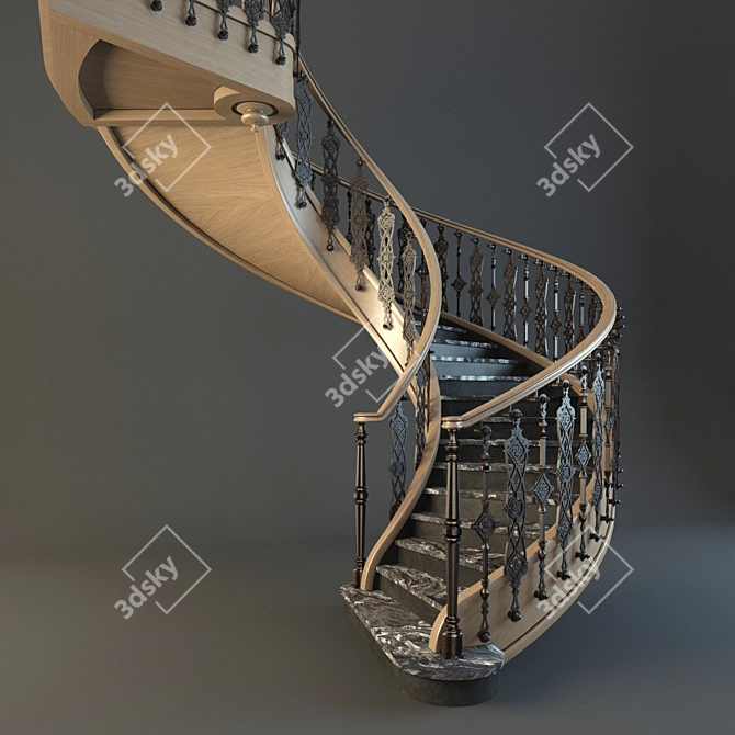 Custom Architectural Staircase 3D model image 3