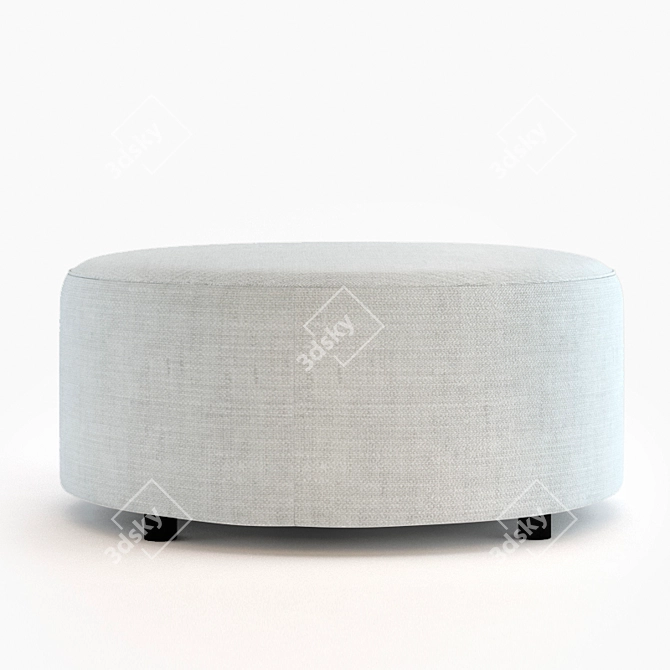 Elegant Ross Pall Ottoman 3D model image 1