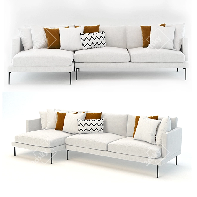 Elegant Elliot Sofa  3D model image 1