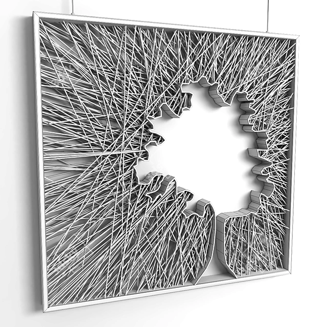 Metallic Tree Decor Panel 3D model image 2