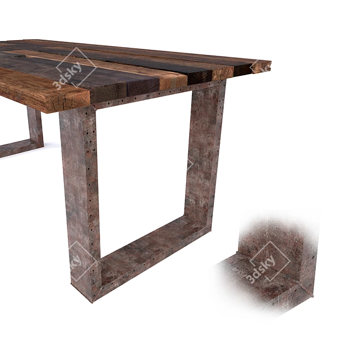 Modern Loft Style Table 3D model image 3