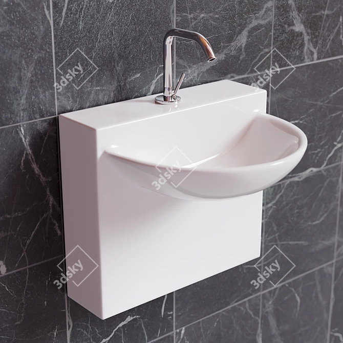 Compact Wall Mini Washbasin (Corona Render) 3D model image 1