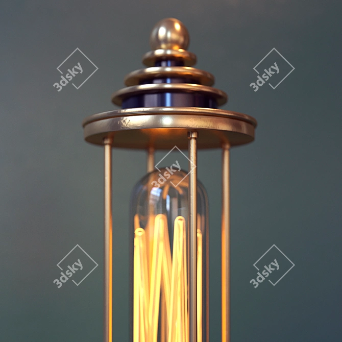 Vintage Art Deco Table Lamp 3D model image 3