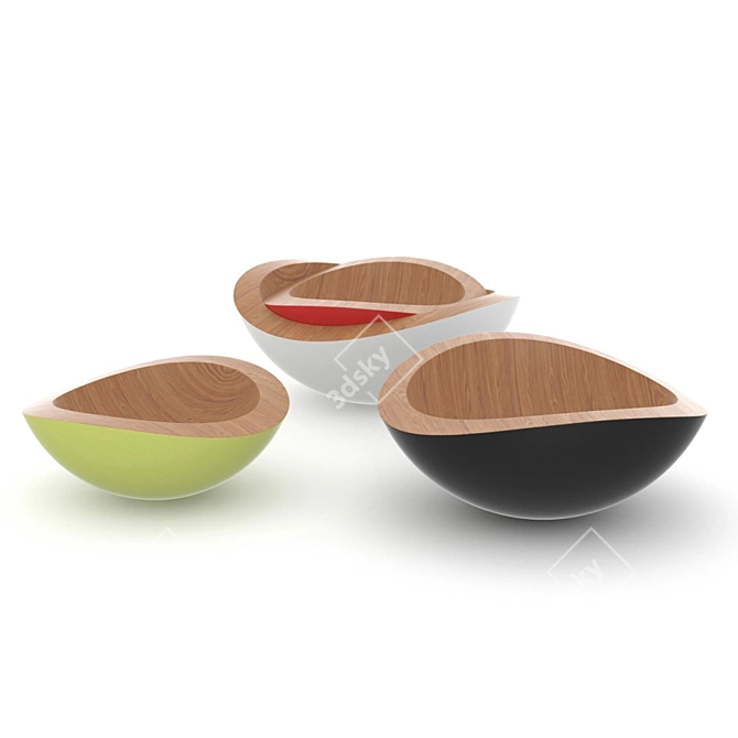 Handcrafted Wooden Bowls - HQ Details Vol.5 3D model image 1