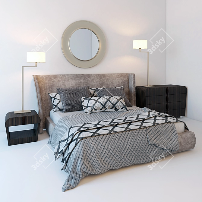 Elegant Bedroom Set: Casamilano 3D model image 1