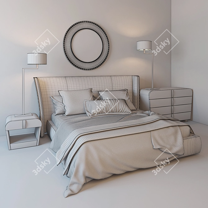 Elegant Bedroom Set: Casamilano 3D model image 2