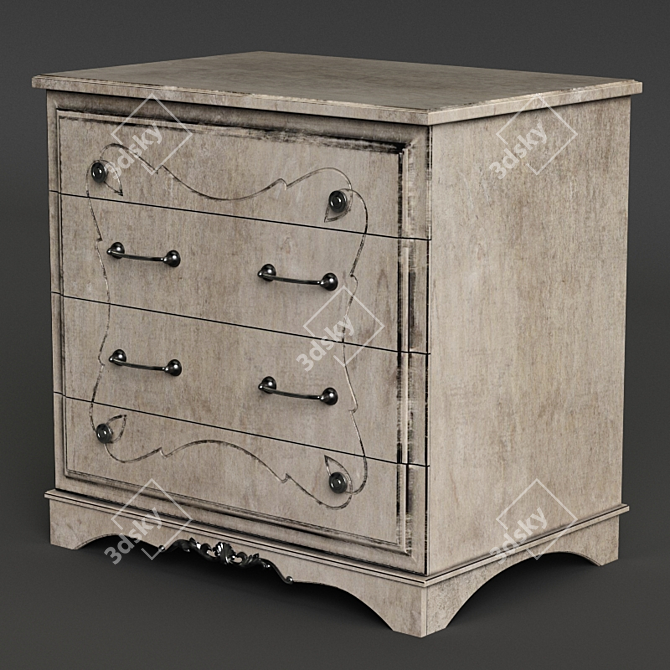 Sleek Modern Nightstand 3D model image 1