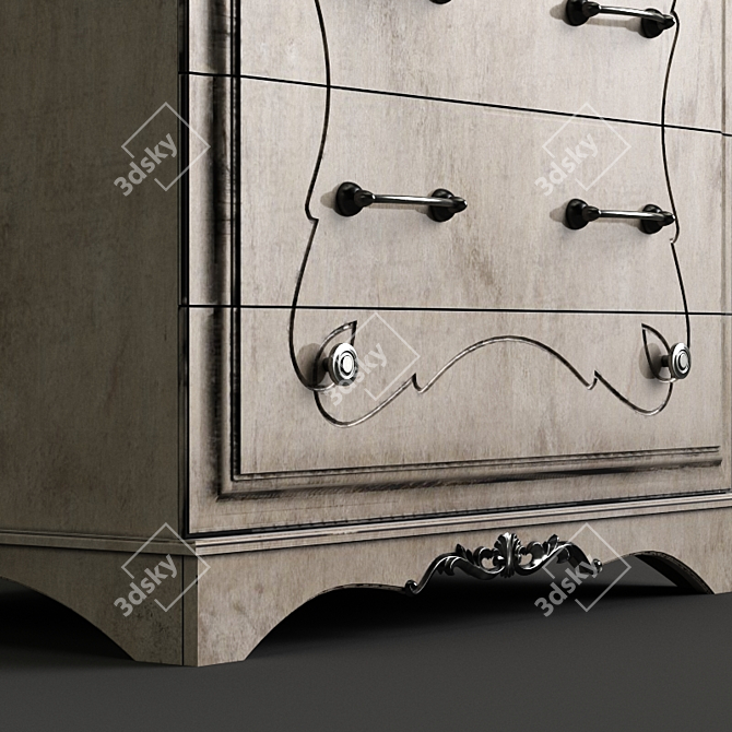 Sleek Modern Nightstand 3D model image 2