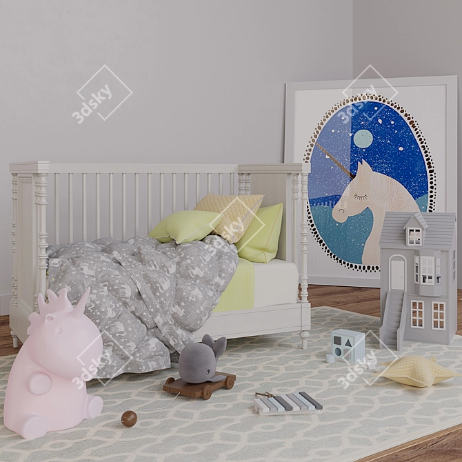 RH Calais Kids Bed: Dreamy Childroom Delight 3D model image 1