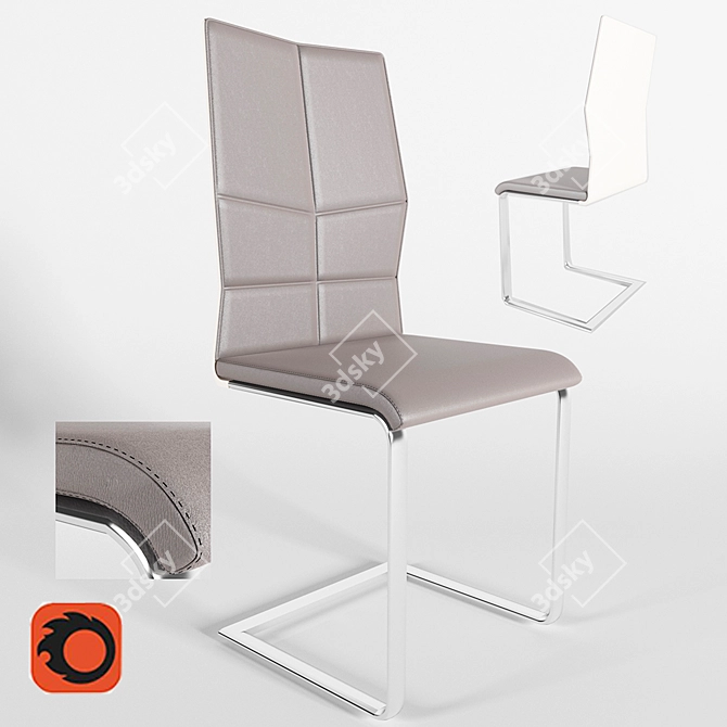 ErgoFlex Chair: 92cm H, 44cm W, 44cm D 3D model image 1