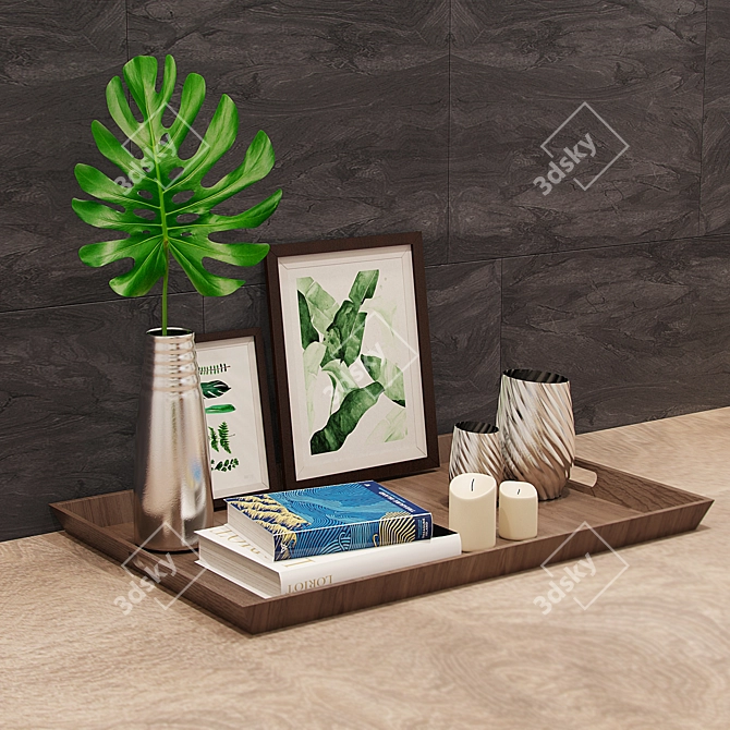 Monstera Decor Set 3D model image 2