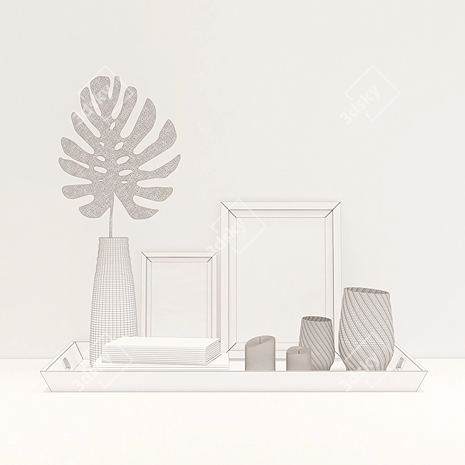 Monstera Decor Set 3D model image 3