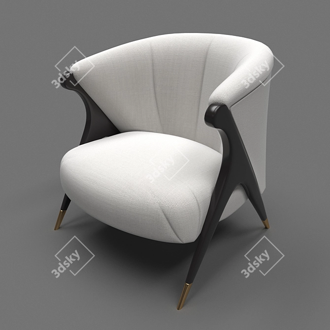 Title: The Deco Accent Chair - Timeless Elegance 3D model image 1