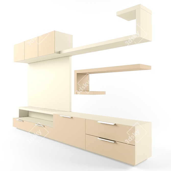 Title: Italian Charm Capuccino Wall Unit 3D model image 1