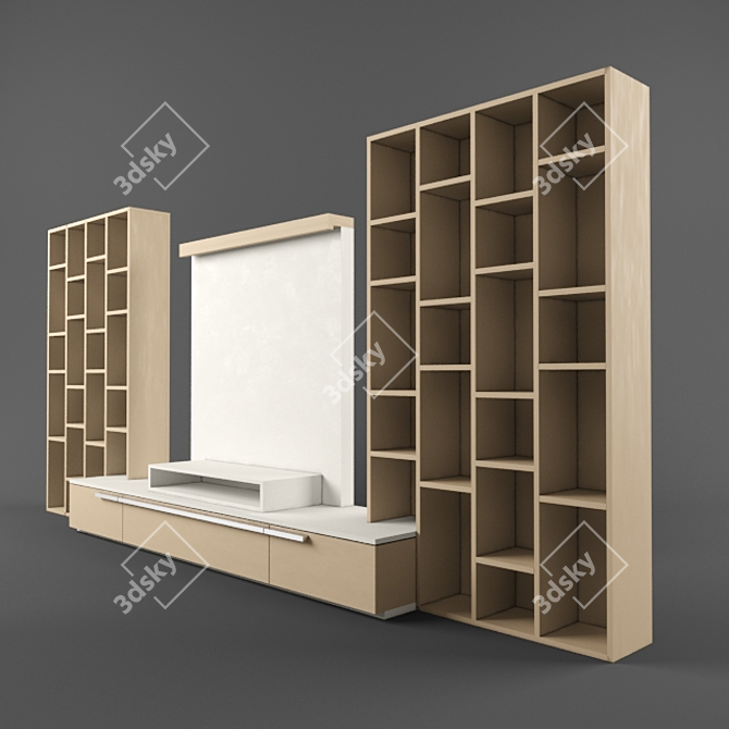 Italian Style Pyramid Wall Unit 3D model image 1