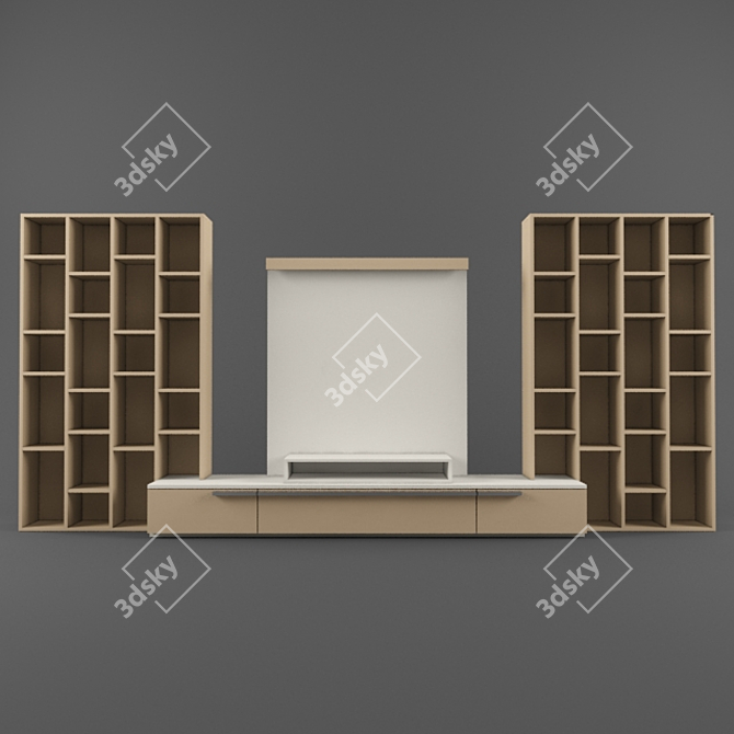 Italian Style Pyramid Wall Unit 3D model image 2